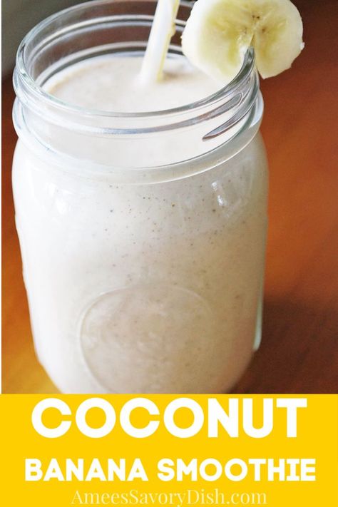 Coconut Butter Smoothie, Smoothie With Coconut Cream, Coconut Banana Smoothie, Coconut Milk Smoothie Recipes, Blueberry Yogurt Smoothie, Healthy Food Diet, Drink Breakfast, Coconut Milk Smoothie, Starbucks Tea