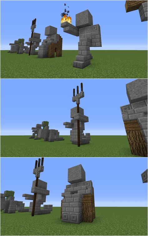 Stone Minecraft Builds, Minecraft Stone Builds, Minecraft Stone Statues, Greek Minecraft Builds, Greek Minecraft, Minecraft Statue Ideas, Minecraft Kale, Minecraft Cool, Villa Minecraft