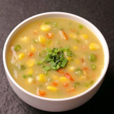 Aarti Madan on Instagram: "I love to make sweet corn soup at home, it's easy and very delicious. I never like to order soups from outside because they are so simple and easy to make. With very simple ingredients you can actually make the Resturant style soups at home. #AartiMadan Ingredients ½ cup sweet corn, fresh or frozen 1 tablespoon oil 1 tablespoon butter 1 tablespoon garlic finely chopped ½ cup sweet corn, fresh or frozen ¼ cup cabbage finely chopped ¼ cup carrots finely chopped ¼ cup Bacon Soup Recipes, Peanut Chutney, Winter Snack, Sweet Corn Soup, Hot Corn, Bacon Soup, Chaat Recipe, Corn Soup, Indian Breakfast