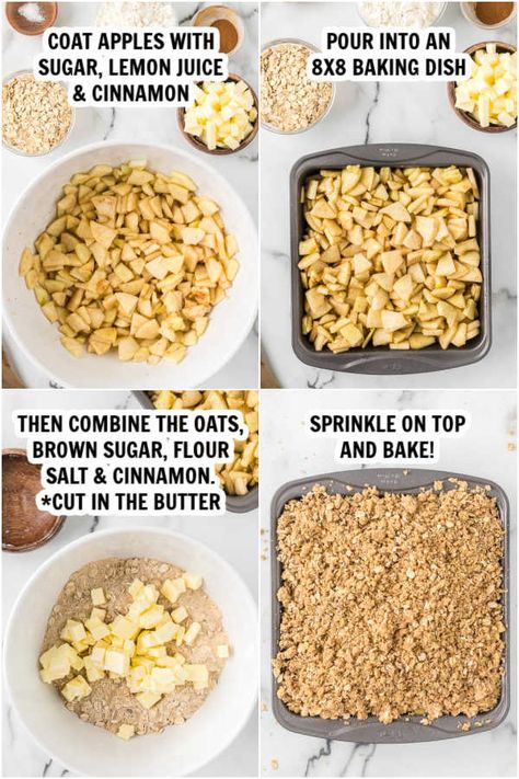 Apple crisp recipe - Easy apple crisp recipe with oats Apple Crisp Recipe With Oats, Apple Crumble With Oats, Quick Apple Crisp, Quick Oat Recipes, Recipe With Oats, Apple Crisp Recipe Healthy, Homemade Apple Crisp, Easy Apple Crumble, Apple Crisp Topping