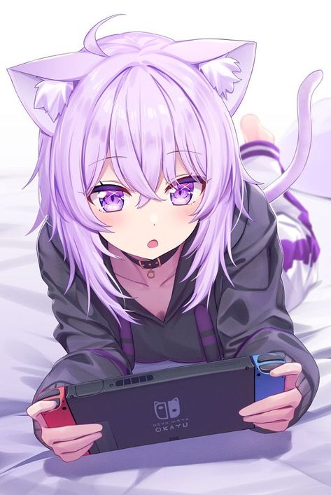 Okayu Nekomata, Nekomata Okayu, Hololive Fanart, Vtuber Fanart, Rice Ball, Neko Cat, Overlays Picsart, Banner Images, Cartoon Crossovers