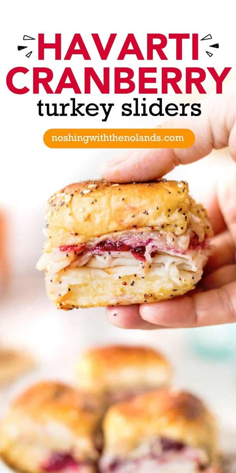 A hand holding a turkey slider. Sliders Recipes Hawaiian Rolls Turkey, Hawaiian Roll Turkey Sliders, Sliders With Hawaiian Rolls, Sliders Recipes Turkey, Hawaiian Roll Sandwiches, Sliders Recipes Hawaiian Rolls, Sliders Recipes, Cranberry Turkey, Turkey Sliders