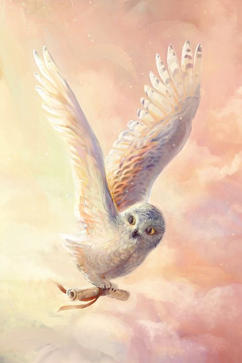 Owl Flying, Flying Owl, New Illustration, Snow Owl, Owl Illustration, Creature Artwork, White Owl, Owl Art, Birds Flying