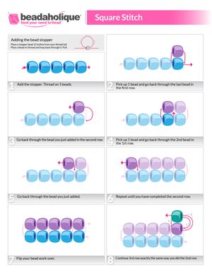 Bead Weaving Patterns Bracelets, Bead Weaving Patterns Free, Weaving Patterns Loom, Seed Bead Tutorials, Anting Manik, Square Stitch, Art Perle, Bead Weaving Tutorials, Seed Bead Patterns