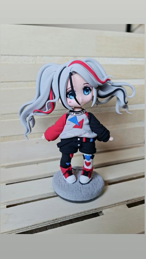 She is handmade with air dry clay💖. She measures approx 11.5 cm high without base. She is available in my etsy shop! #harleyquinn #anime #animegirl #animefigures #etsy #figures #airdryclay #art #handmade #handmadefigures #chibi #chibianime Harley Quinn Anime, Girl Chibi, Figures Anime, Art Handmade, Dry Clay, Madrid Spain, Air Dry Clay, Anime Figures, Harley Quinn