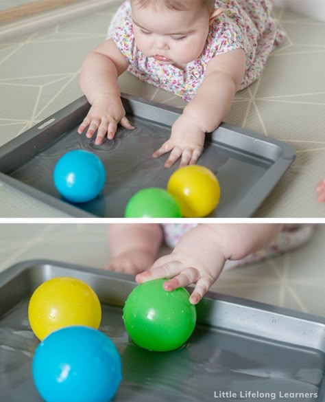 Baby Play Ideas at 5 Months - Little Lifelong Learners Toys For 4 Month Old, Diy Sensory Toys, Baby Play Ideas, 5 Month Baby, Baby Development Activities, Diy Sensory, Baby Sensory Play, Baby Toys Diy, Baby Play Activities