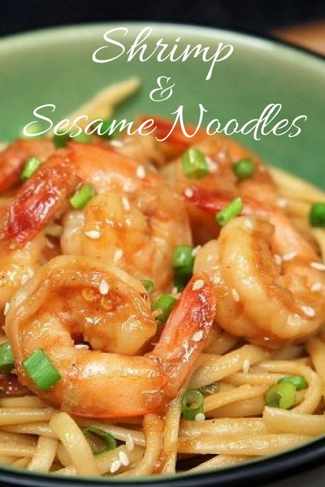 Noodles With Shrimp, Sesame Noodles Recipe, Snap Peas Recipe, Spicy Shrimp Recipes, Noodle Dinner, Shrimp Noodles, Thai Shrimp, Peas Recipe, Fresh Dishes