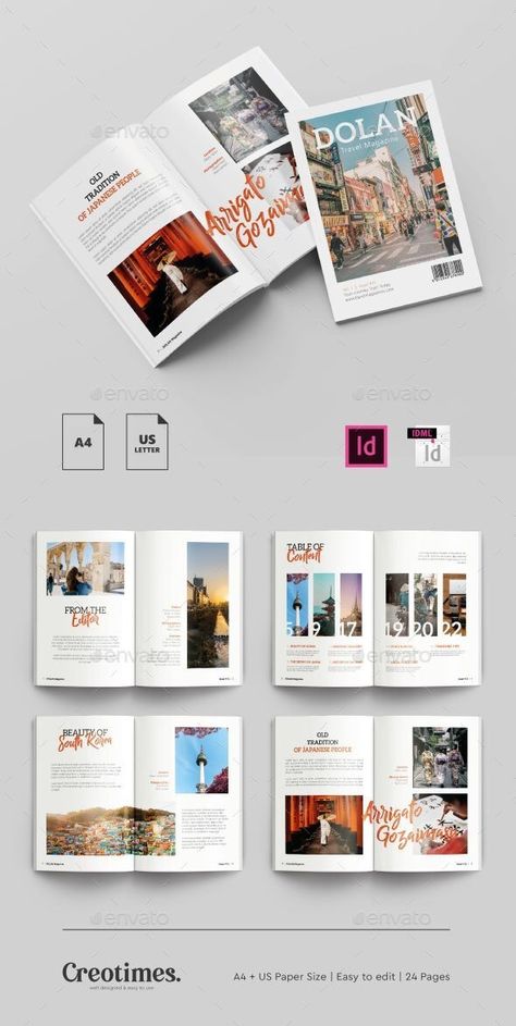 Travel Journal Layout Ideas, Travel Magazine Table Of Contents, Magazine Layout Design Travel, Travel Guide Layout, Travel Booklet Design, Travel Magazine Design, Travel Guide Book Design, Travel Guides Layout, Travel Booklet