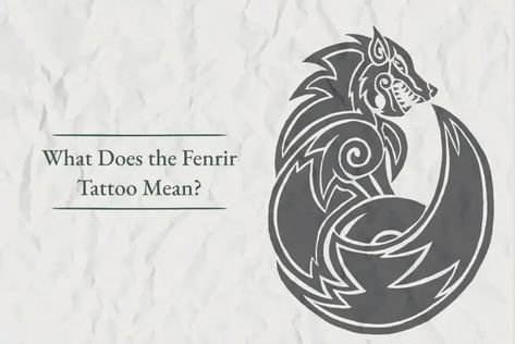 What Does the Fenrir Tattoo Mean? - Viking Style Fenrir Art Norse Mythology, Loki Norse Tattoo, Fenrir Tattoo Design Norse Mythology, Skoll Hati Tattoo Norse Mythology, Loki Tattoo Design, Loki Tattoo Ideas Norse Mythology, Feniri Wolf Tattoo, Fenrir Tattoo Mythology, Geri And Freki Tattoo