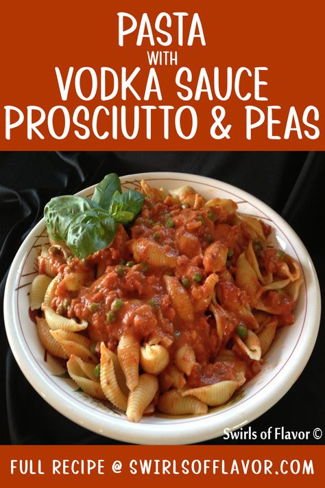 Pasta and Vodka Sauce with Prosciutto and Peas is a twist on the traditional recipe. Jarred marinara sauce is the base for this pasta recipe with a creamy tomato sauce. An easy pasta recipe with tomato cream sauce. Pasta And Vodka Sauce, Pasta With Vodka Sauce, Pasta Recipes For Lunch, Vodka Sauce Pasta, Fettuccine Recipes, Easy Pasta Recipe, Prosciutto Recipes, Tomato Cream Sauce, Creamy Pasta Recipes