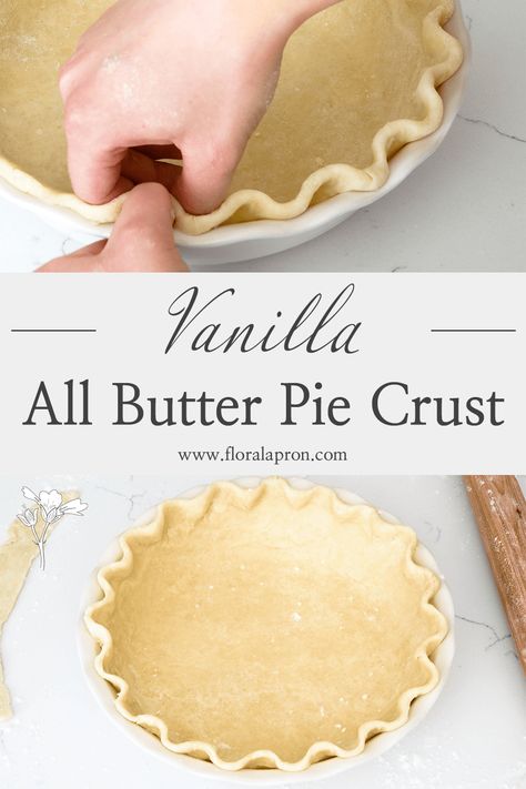 The easiest way to up your pie game is by infusing flavor directly into the pie crust, and here, I use vanilla extract! Whenever I make a sweet pie, I use this all butter vanilla pie crust recipe. It adds a delightful hint of vanilla that also helps prevent your crust from developing too much gluten—a win-win. Pie Crust Recipe Butter, Vanilla Pie, Best Pie Crust Recipe, Pie Game, Butter Pie Crust, Chocolate Pie Crust, Flaky Pie Crust Recipe, All Butter Pie Crust, Homemade Pie Crust Recipe