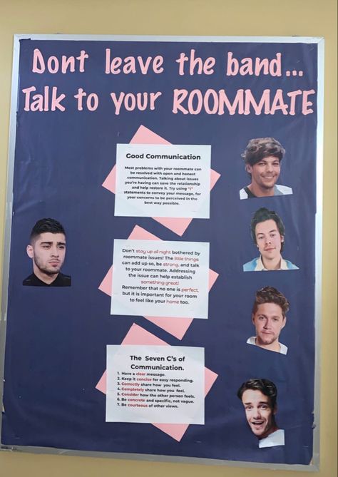 Roommate Bulletin Board, All About Me Ra Board, Ra Board Themes, Roommate Conflict Bulletin Board, Dorm Events, Ra Birthday Board, About Me Ra Bulletin Board, Informational Bulletin Board Ideas, Ra Duty Board