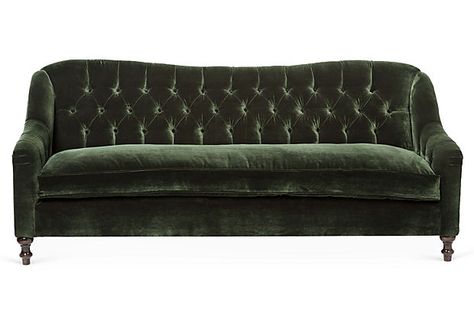 Waverly 86" Velvet Sofa, Forest $2899 I love a velvet sofa! Mine has held up so well! Chaise Longue, Green Velvet Couch, Velvet Tufted Sofa, Velvet Couch, Green Velvet Sofa, Settee Sofa, Tufted Sofa, Velvet Sofa, Sofas And Chairs