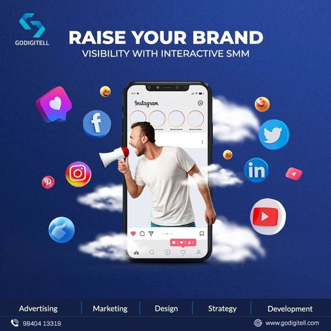 Raise your brand visibility with Interactive SMM GoDigitell +91 9840413319 #godigitell #digitalagency #creative #socialmediamarketing #digitalmarketing #socialmedia #marketing #branding #business #marketingdigital #seo #onlinemarketing #contentmarketing #instagram #graphicdesign #webdesign #facebook #twitter #branding #digital #design #advertising #marketingstrategy #business #website #marketingdigital #agencylife #marketingtips #agency #digitalmarketingstrategy Brand Visibility, Marketing Branding, Design Strategy, Video App, Design Advertising, Creative Video, Marketing Design, Advertising Design, Digital Marketing Strategy