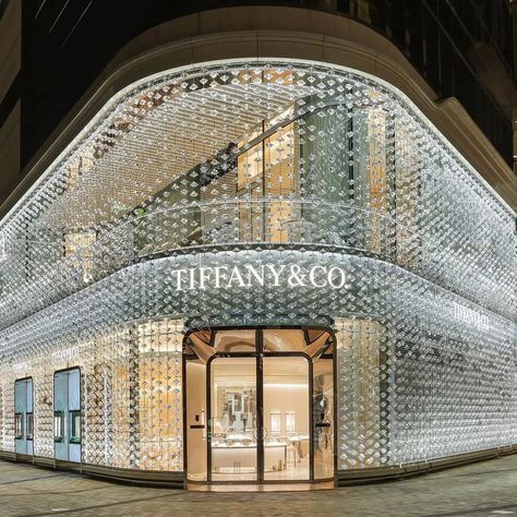 #architecturesight ⁣ @mvrdv unveils diamond-encrusted facade for @tiffanyandco store in #shanghai 💎⁣ ⁣ the external screen is composed of 6,988 handcrafted glass ‘diamonds’, evoking clear associations to tiffanyandco’s renowned jewelry designs. ⁣ via #designboom⁣ What do you think of this facade? Leave your comment below 👇 ⁣ make sure you follow @architecturesight for the best references in architecture and interior design and art•⁣ ⁣ Join our community at:@rendersight⁣ @architecturesightpro... Mvrdv Architecture, Store Architecture, Retail Facade, Brides Room, Timber Screens, China Architecture, Facade Architecture Design, Glass Facades, Facade Architecture