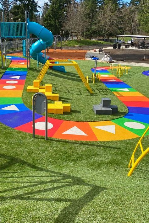 Simple Playground Design, Play Park Ideas, Play Park Design, Daycare Playground Ideas Outdoor Play Spaces, Daycare Playground Ideas, Preschool Playground Ideas, Outdoor Playground Ideas, Childcare Outdoor Environments, Playground Layout