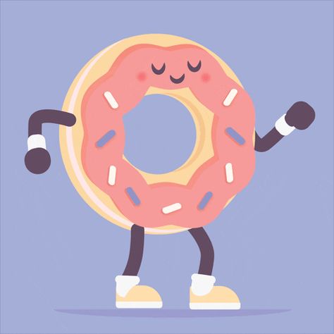 Donut Gif, Gif Background, Kawaii Illustration, Bare Tree, Cute Gif, Just For Fun, Motion Design, Motion Graphics, Animated Gif