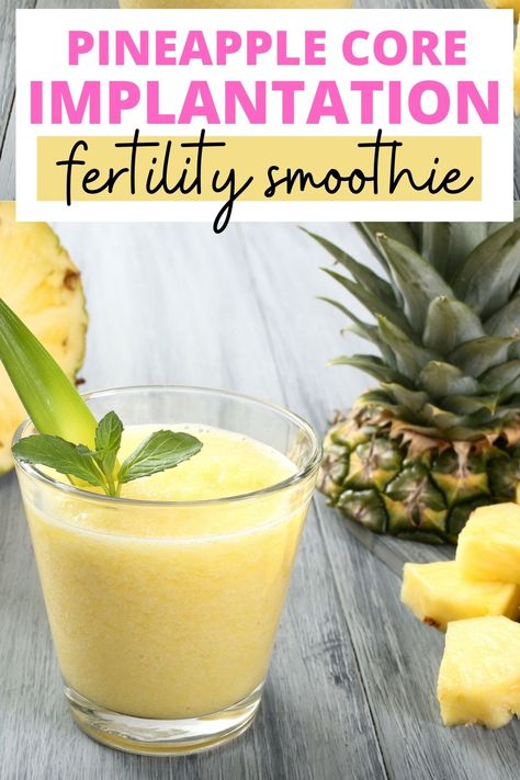 This pineapple core smoothie for fertility may help with implantation! Pineapple for fertility - pineapple core may help with implantation and boost your chances of getting pregnant in any given TTC cycle. Essen, Pineapple Core, Fertility Vitamins, Help Getting Pregnant, Fertility Smoothie, Fertility Help, Fertility Foods, Fertility Health, Fertility Diet