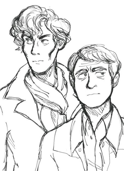 Sherlock Homes Drawings, Sherlock Holmes Drawing Sketches, Sherlock Holmes Sketch, Sherlock Tattoo, Sherlock Cartoon, Sherlock Drawing, Sherlock Comic, Naruto Drawings Easy, Johnlock Fanart