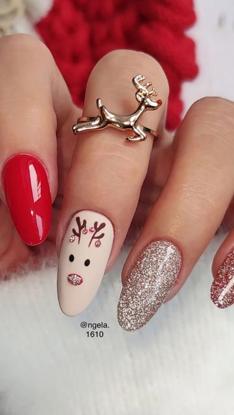 Christmas Tree Nails, Holiday Nails Christmas, Red Christmas Nails, Tree Nails, Winter Nails Acrylic, Cute Christmas Nails, Christmas Nails Easy, Christmas Gel Nails, Latest Nail Art