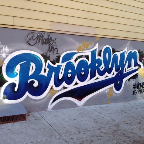 Brooklyn!! Brooklyn Graffiti, Graffiti Ideas, Typography Ideas, School Board Decoration, Brooklyn Design, Da Hood, Different Font Styles, School Hallways, Custom Yard Signs