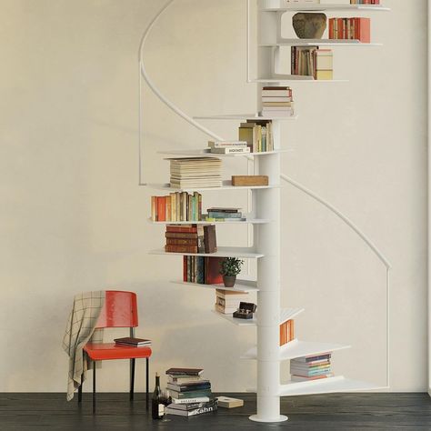 Spiral Staircase Closet, Books In Stairs, Spiral Staircase Bookshelf, Spiral Staircase Storage, Spiral Staircase Library, Spiral Staircase Decor, Room With Spiral Staircase, Spiral Bookshelf, Staircase Library