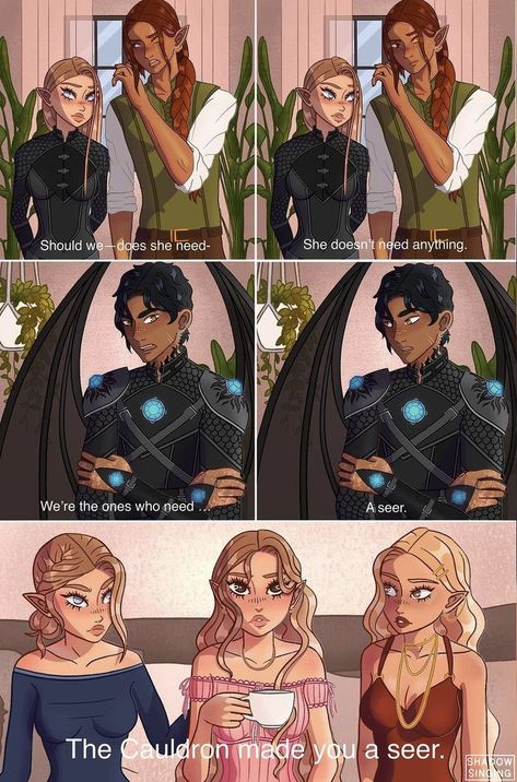 Acotar Couples, Seer Art, Acotar Fan Art, Sjm Fanart, Acotar Books, Clever Jokes, Elain Archeron, Fangirl Book, Acotar Funny