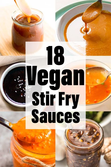 With 18 to choose from, find the vegan stir fry sauce recipe of your dreams here! A big selection of healthy sugar-free and oil-free (in some cases) tasty sauces for any midweek quick meal. Simple Stir Fry Sauce, Vegan Stir Fry Sauce, Stir Fry Sauce Recipes, Vegetable Stir Fry Sauce, Stir Fry Sauces, Wok Sauce, Fry Sauce Recipe, Aip Bagels, Simple Stir Fry