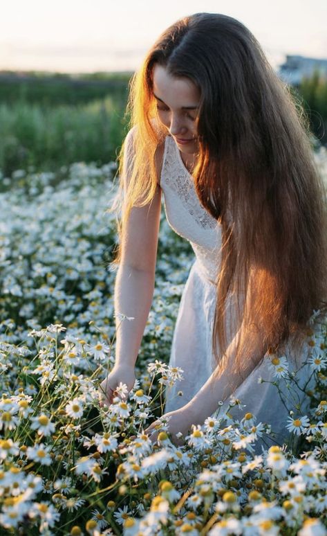 Person Picking Flowers, Picking Flowers Pose, Picking Up Pose, Gardening Photoshoot, Woman In Flower Field, Woman Picking Flowers, Alexa Aesthetic, Poem Painting, Flora Aesthetic