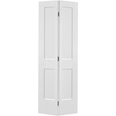 Logan | Molded Heritage Series | Masonite White Bifold Doors, Bifold Door Hardware, Linen Closets, Bifold Door, Bifold Closet Doors, Satin Nickel Hardware, Prehung Doors, Sliding Closet Doors, Swinging Doors