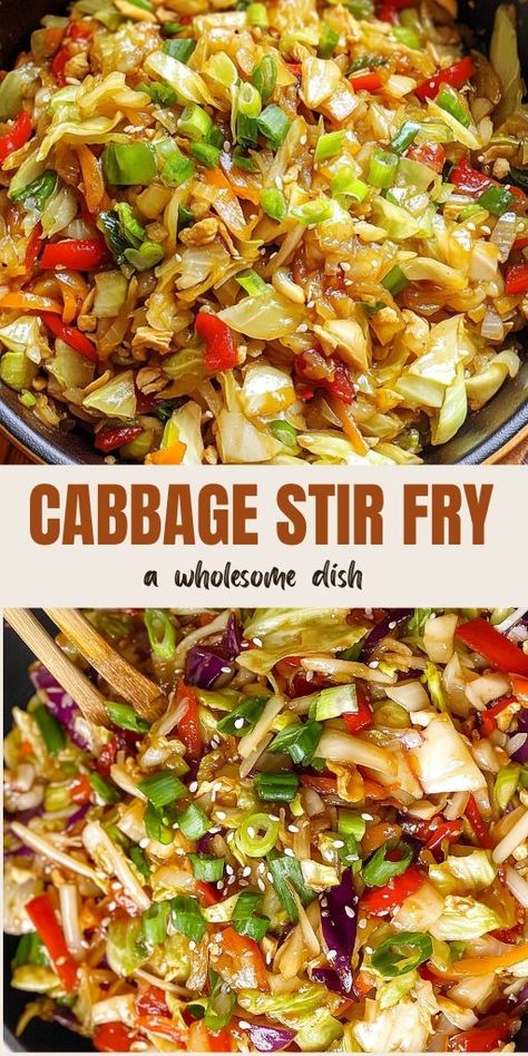 🥬🔥 Savor the Flavors of Cabbage Stir Fry! 🍽️✨  Looking for a wholesome dish that's quick and delicious? This Cabbage Stir Fry is the answer! Packed with fresh vegetables and bursting with flavor, it's a simple yet satisfying meal that can be made in under 30 minutes.   👉 Click to discover the full recipe and bring this tasty dish to your table!  🧑‍🍳 Keywords: Cabbage Stir Fry, Easy Recipes, Healthy Meals, Quick Dinners, Vegetable Stir Fry.  #CabbageStirFry #HealthyEating Cabbage Chicken Stir Fry, Stir Fried Cabbage Recipes, Roasted Cabbage Recipes, Stir Fry Easy, Easy Vegetable Stir Fry, Veggie Stir Fry Recipes, Easy Cabbage Recipes, Fried Cabbage Recipes, Stir Fry Recipes Healthy