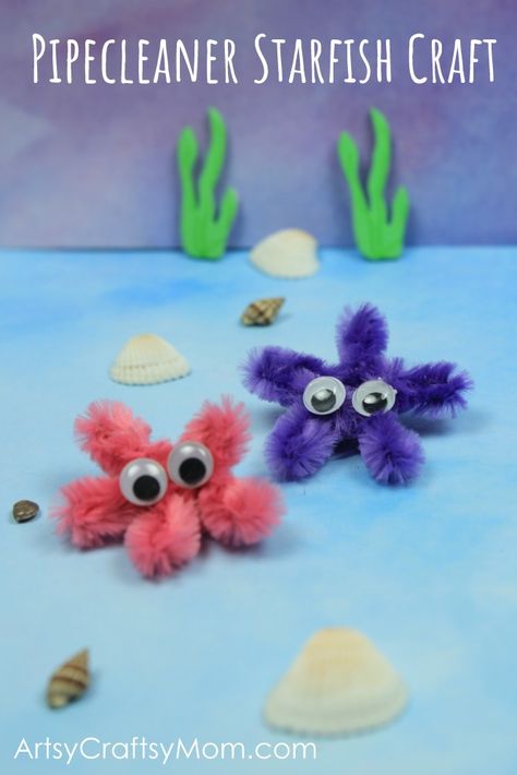 Pipe Cleaner Crafts For Kids, Ocean Diorama, Fishing Games For Kids, Starfish Craft, Under The Sea Crafts, Mermaid Crafts, Crafts For Teens To Make, Pipe Cleaner Crafts, Sea Crafts