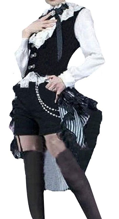 PRICES MAY VARY. Anime 2 Ciel Black Dress Cosplay Costume Lolita Party Princess Circus Dress Package:As Picture(Vest+shirt+Shorts+bow+flower). Fabric:Uniform Cotton Size:Womens size,please choose size from size table. if you couldn't ensure the size,please send us your measurements:height,bust,waist and hip,then we could check which size fit you well. Occasion: Halloween,Birthday, Masquerade, Christmas, Carnival,theme parties,clothing parties, costume ball, family gatherings, Halloween Party .Co Ciel Phantomhive Cosplay, Circus Dress, Mode Kawaii, Ciel Phantomhive, Fashion Illustration Dresses, Maid Dress, Really Cute Outfits, Fancy Outfits, Fantasy Clothing