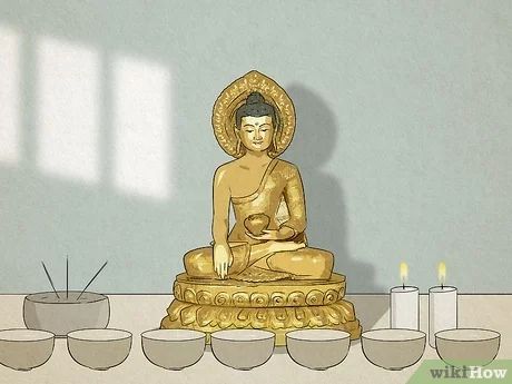 How to Set up a Tibetan Buddhist Shrine - wikiHow Life Tibetan Buddhist Altar, Buddhist Shrine, Buddhist Altar, Buddhist Practices, Tibetan Buddhism, Tibetan Buddhist, How To Set Up, Spiritual Life, Tibet