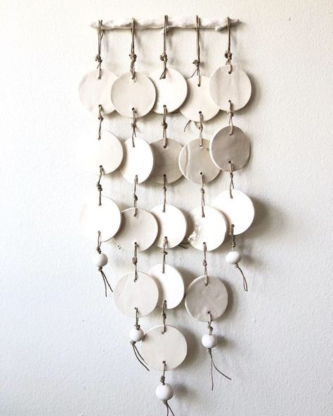 Mother Blessing, Beads Home Decor, Home Decor Minimal, Clay Wall Hanging, Ceramic Projects, Ceramic Wall Hanging, Hanging Diy, Decor Minimal, Diy Plant Hanger