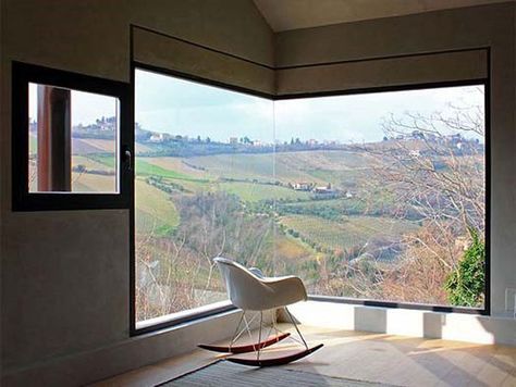 Glass to Glass Corners – Sean Doyle Windows Italy Architecture, Corner Window, Large Window, Italy Photo, Beautiful Doors, Window Design, Window Seat, Dream Home Design, Modern House Design