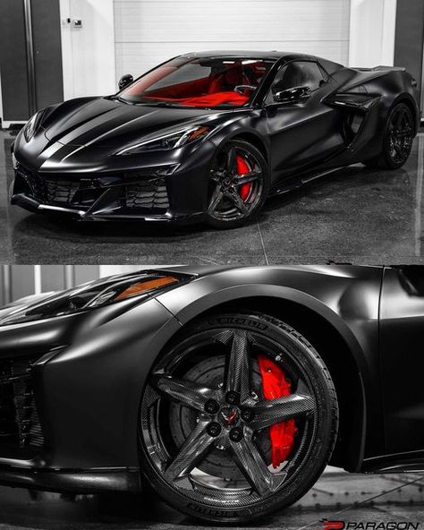 The C8 Corvette Page on Instagram: "Mean AF. That satin black with gloss carbon wheels is a killer look. And yes they changed it. Originally you could only get the carbon wheels with the Z07 package. @paragonperf . Use #thec8page to be featured! . #c8r #chevy #chevrolet #c8 #corvette #c8corvette #corvettec8 #thec8page #c8zr1 #c8z06 #c8convertible #carlifestyle #carswithoutlimits #1320video #tx2k #fl2k" Black Corvette Red Interior, C8 Corvette Zo6, All Black Corvette, Black Corvette C8, Baddie Cars, Zo6 Corvette, Corvette C8 Z06, Chevy Corvette C8, Chevy Corvette Z06