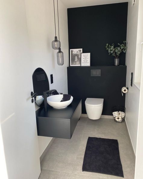 Contemporary Guest Bathroom, Wc Decoration, Small Downstairs Toilet, Guest Bathroom Design, White Marble Bathrooms, Minimalist Bathroom Design, Small Toilet Room, Modern Apartment Design, New House Bathroom