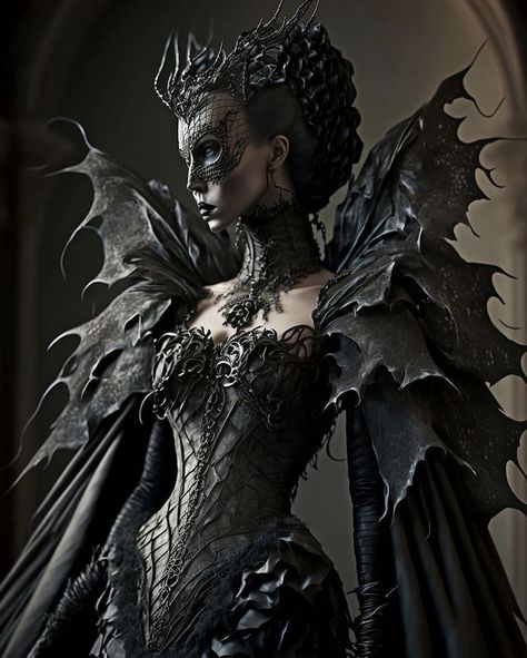 Dragon Project, Spider Queen, Digital Dress, Witch Queen, Extreme Fashion, Wings Dress, Corset Costumes, Dark Queen, Dark Dress