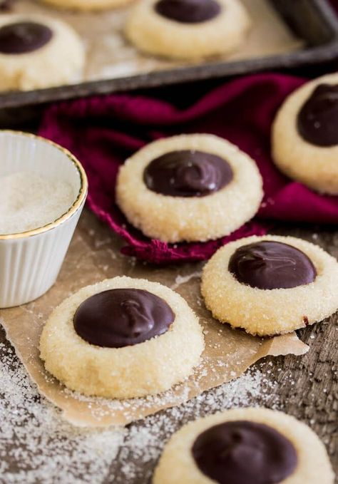 Peanut Butter Ideas, Thumbprint Cookies Christmas, Thumbprint Cookies With Icing, Thumbprint Cookies Easy, Cookies Thumbprint, Butter Ideas, Sugar Spun Run, Chocolate Thumbprint Cookies, Thumbprint Cookie