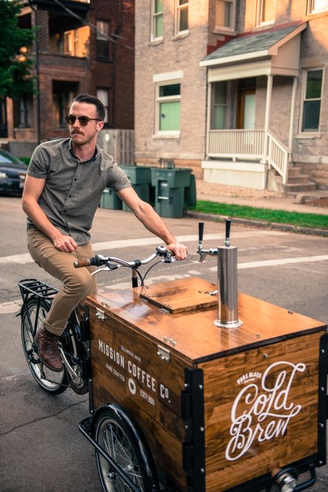 Coffee Cart Beer Cart, Beer Bike, Bike Food, Beer Truck, Nitro Coffee, Coffee Trailer, Mobile Food Cart, Coffee Bike, Drink Cart