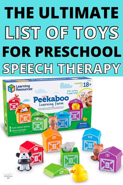 Activities To Promote Speech, Speech Therapy Toys Preschool, Speech Therapy For Preschoolers, Slp Preschool Language Activities, Preschool Speech And Language Activities, Best Speech Therapy Toys, Speech Therapy Games Preschool, Speech Therapy Preschool, Preschool Slp Activities