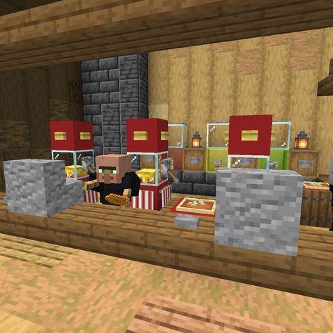 Minecraft Cinema Ideas, Minecraft Restaurant Ideas Interior, Movie Theater Minecraft, Minecraft Reception Desk, Minecraft Ticket Booth, Minecraft Theatre, Minecraft Theater, Minecraft Movie Theater, Minecraft Cinema