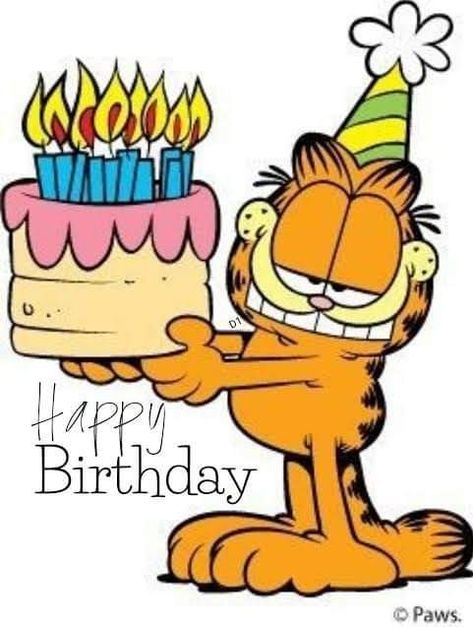 Garfield Happy Birthday, Birthday Garfield, Happy Birthday Wallpapers, Garfield Birthday, Birthday Wallpapers, Garfield Images, Happy Birthday 2, Storybook Art, Cartoon Cake