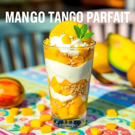 Energize your day with a fruity Mango Tango Parfait! 🥭🍦 Dive into this tropical delight now! #HealthyBreakfast #MangoLovers Mango Tango, Creamy Yogurt, Fruit Parfait, Crunchy Granola, Tropical Fruit, Tango, Granola, Healthy Breakfast, Yogurt