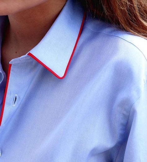 Neckline Ideas, Sewing Clothes Women, Trendy Sewing, Shirt Refashion, Shirt Detail, Clothing Details, Clothes Women, Tailored Shirts, Sewing For Beginners