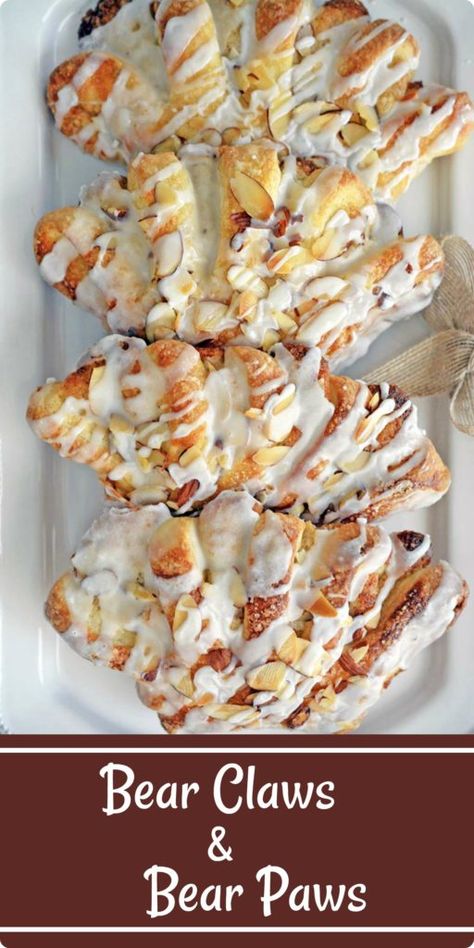 Bear Claw Recipe, Almond Filling, Cake Mug, Breakfast Sweets, Bear Claw, Breakfast Pastries, Bear Claws, Homemade Breakfast, Puff Pastry Recipes