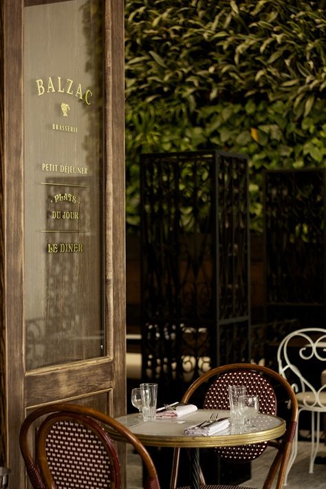 Balzac Brasserie on Behance Coin Café, Sidewalk Cafe, Cafe Society, Parisian Cafe, Shop Windows, Cafe Bistro, Outdoor Cafe, French Cafe, Vintage Cafe