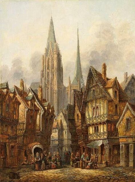 Medieval Aesthetic, Medieval England, Medieval Paintings, Medieval City, Medieval Ages, Gothic Cathedral, Medieval Life, Medieval Houses, Medieval World