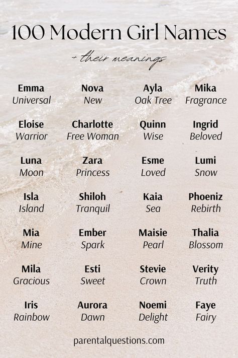 100 Modern Baby Girl Names with Meaning. Searching for the perfect baby girl name? Click through for our list of 100 perfect girl names with beautiful meanings. Callum Name Meaning, Royal Names With Meaning, Names And Their Meanings Unique, Rare Names With Beautiful Meanings, Girl Names With Meaning Aesthetic, Names That Mean Beauty, Spiritual Names And Meanings, Aesthetic Name With Meaning, Rare Girl Names With Meanings